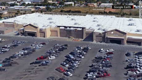 Zooms to Walmart at Canyon &amp; Georgia in Amarillo, Texas