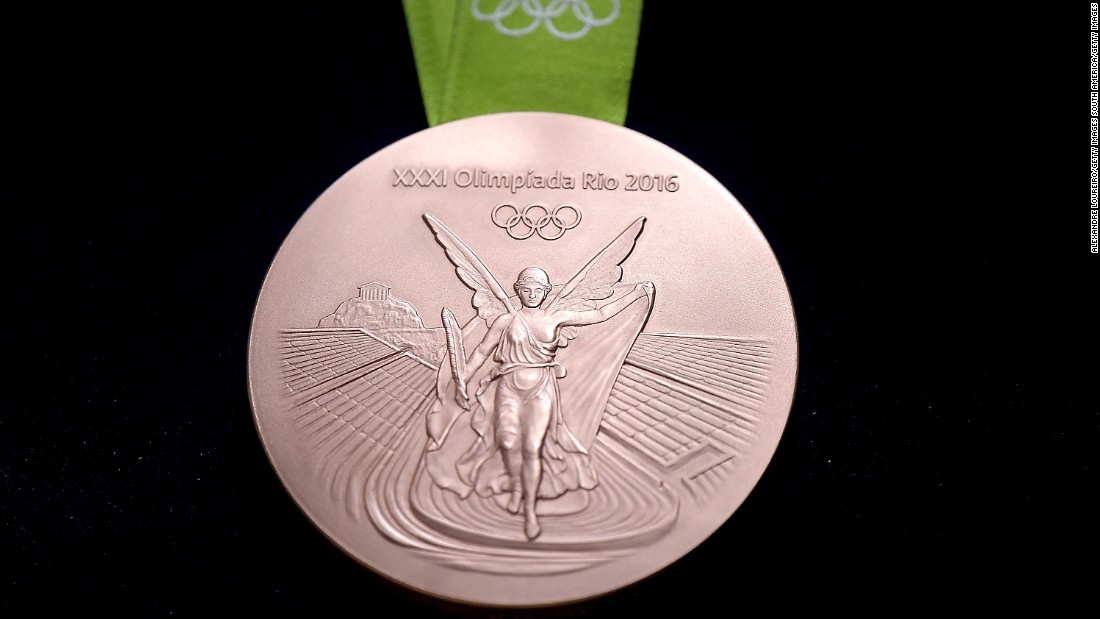 The designs on the medals feature laurel leaves -- a symbol of victory in ancient Greece -- surrounding the Rio 2016 logo, while the other side boasts an image of Nike -- the Greek goddess of victory -- with the Panathinaiko Stadium and the Acropolis in the background.