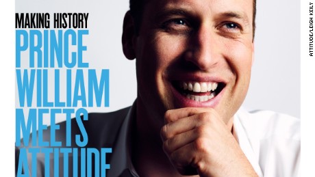 Prince William appears on the cover of Attitude, marking the first time a British royal has been photographed for a gay publication.