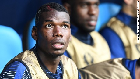 Paul Pogba started on the bench after being dropped by France coach Didier Deschamps.