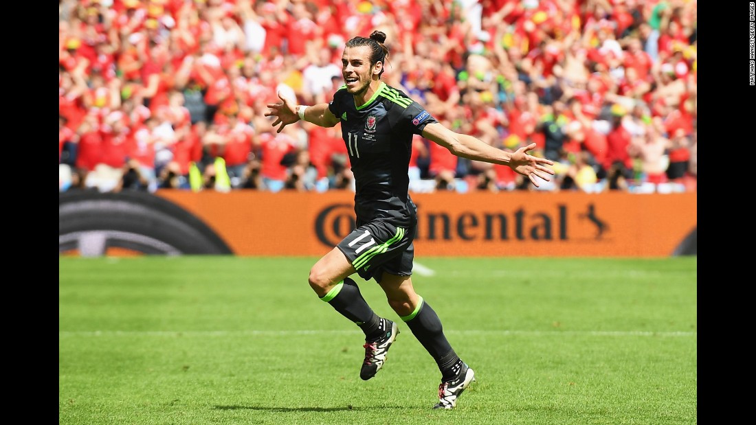 Welsh superstar Gareth Bale opened the scoring with a free kick late in the first half. It was his second free-kick goal of the tournament.