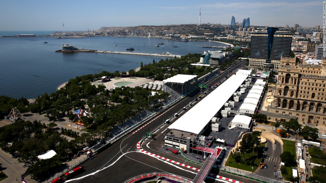 Nestling on the Caspian Sea, the Baku City Circuit is set to become the fastest street track in Formula One with the cars expected to reach top speeds of 340 kph (210 mph) on the straights. 