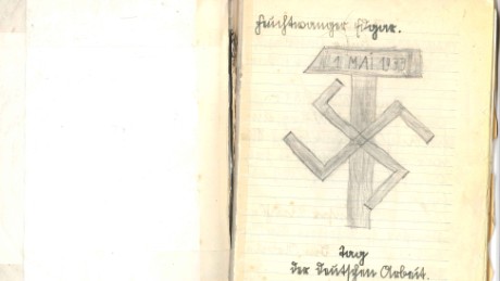 Edgar Feuchtwanger couldn&#39;t escape Nazi propaganda, as this notebook sketch from boyhood shows.