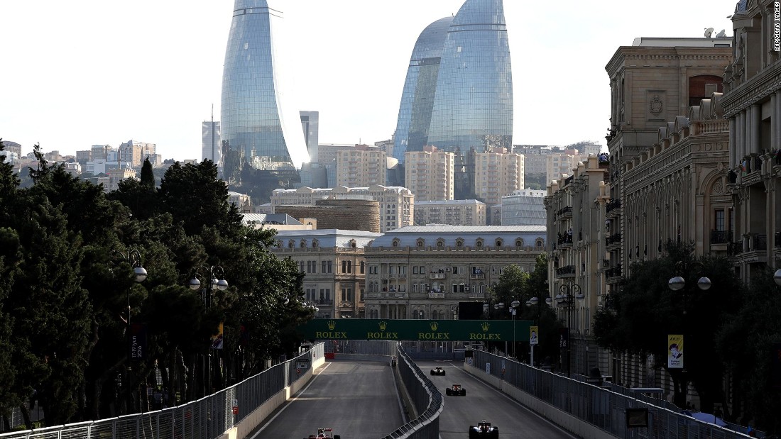 The circuit ran through the streets of the Azerbaijan capital with spectacular views of the iconic &quot;Flame Towers.&quot;