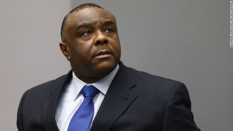 Jean-Pierre Bemba in the courtroom of the International Criminal Court (ICC) in The Hague on June 21, 2016. 
