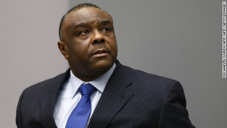 Jean-Pierre Bemba in the courtroom of the International Criminal Court (ICC) in The Hague on June 21, 2016. 
