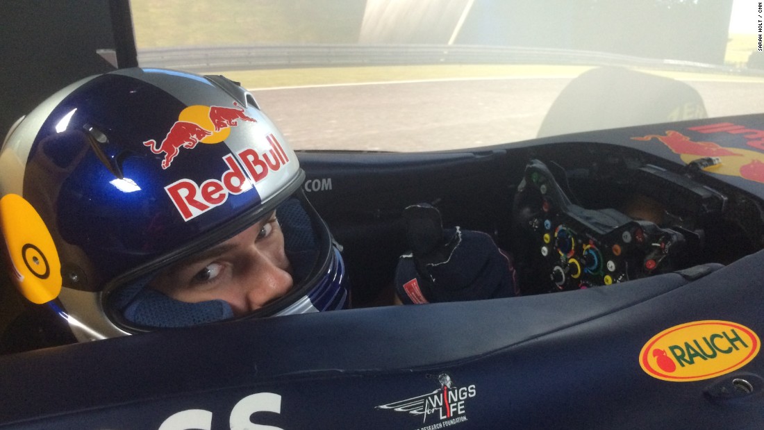 The Red Bull Racing driver simulator gets a thumbs up from French GP2 racer Pierre Gasly.