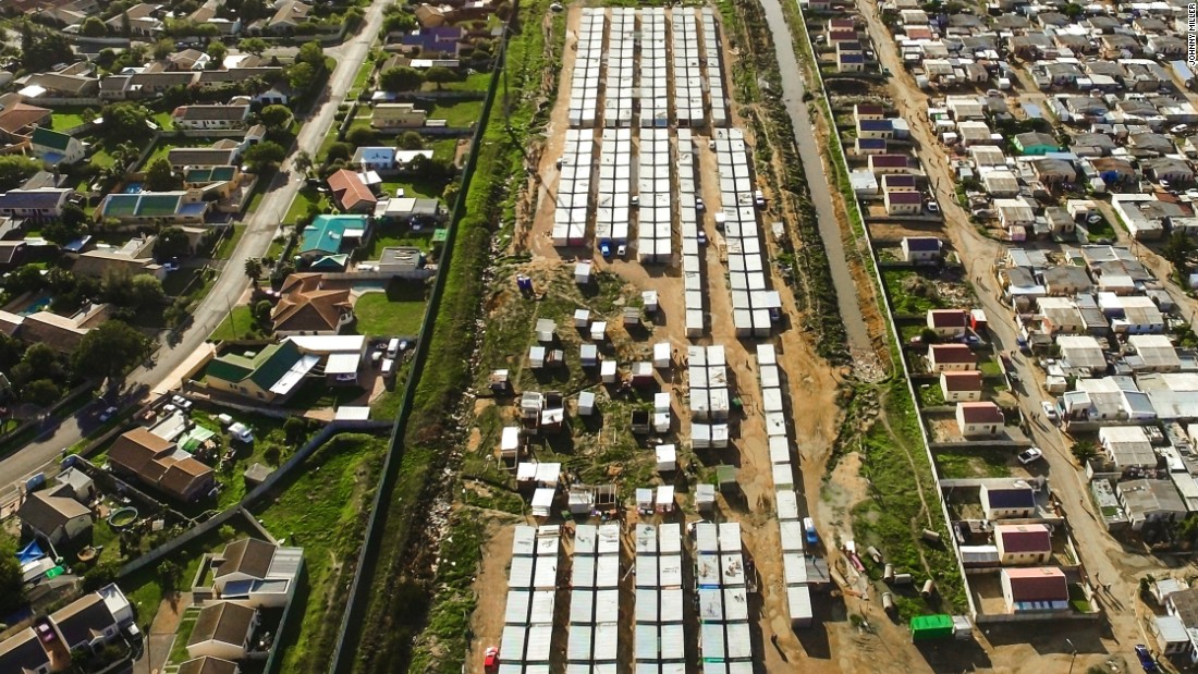 The townships, notes Miller, are made up of quickly built shacks. &quot;There is only one entrance and exit so it&#39;s always clogged with people and buses&quot; he says of Masiphumelele. This makes a stark contrast to the well-planned neighborhood next door &quot;which has a tenth of the people and very good transport links.&quot;