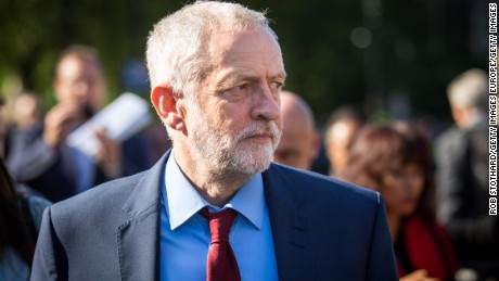 Labour leader Jeremy Corbyn walks to Parliament in the wake of Britain&#39;s Brexit vote Friday.