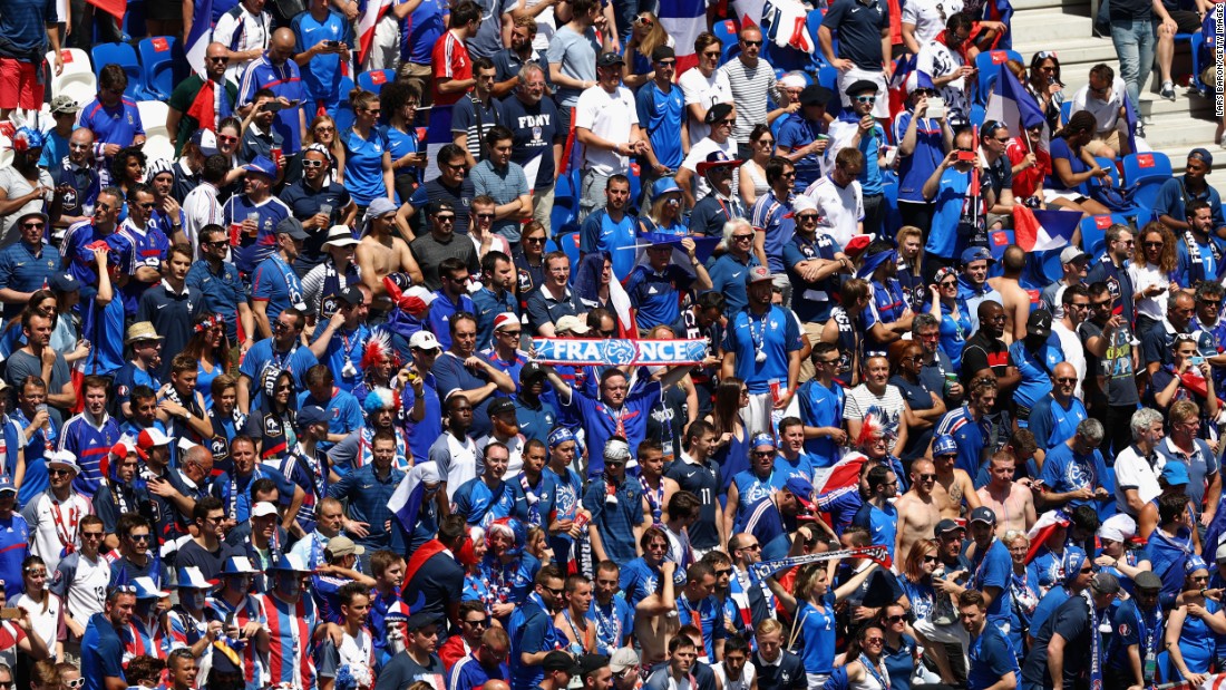 France fans show their support prior to the match. 