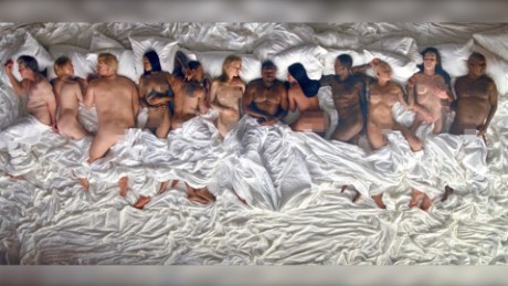 A still frame from Kanye West&#39;s music video for the song &quot;Famous&quot;