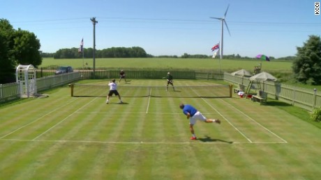 Iowa farmer replicates Wimbledon court 