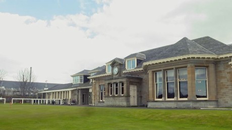 The clubhouse at Prestwick Golf Club.