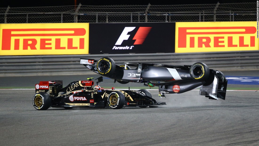Daniil Kvyat has also weighed into the debate, telling CNN: &quot;It&#39;s an important part of my job that this is that this sport is dangerous, and we have to maintain it as such.&quot; Above, Sauber driver Esteban Gutierrez crashes out in dramatic fashion at the 2014 Bahrain Grand Prix. 