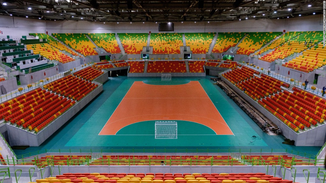 A general view of inside the Future Arena at the Olympic Park which will host handball matches during the Summer Games in Rio.