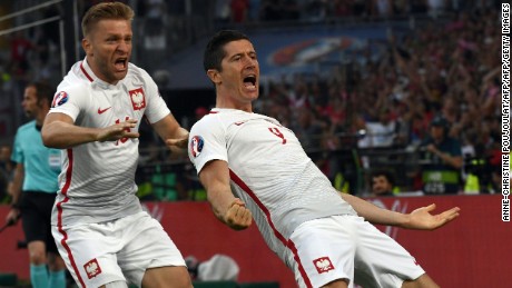 Robert Lewandowski fired Poland ahead after one minute and 40 seconds. 