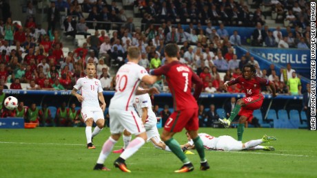 Renato Sanches equalised for Portugal with a fine strike.