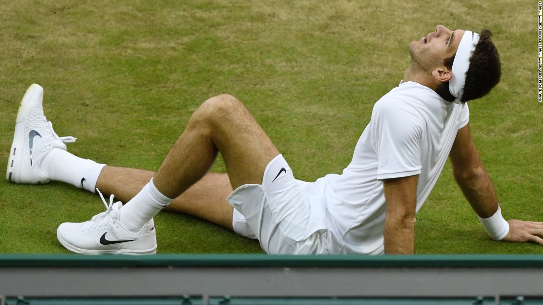 Early in his match against Stan Wawrinka in the second round at Wimbledon, Juan Martin del Potro took a seat on the grass. 