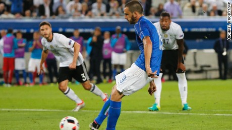 Leonardo Bonucci dragged Italy level from the penalty spot.