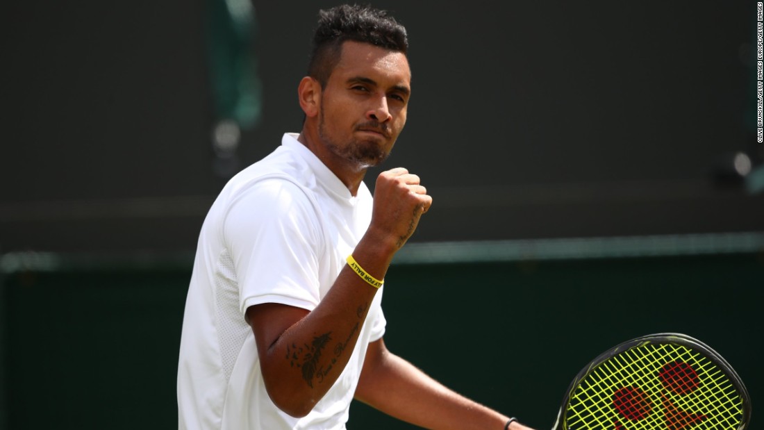 Nick Kyrgios set up a fourth round clash with Andy Murray after seeing off Spain&#39;s Feliciano Lopez in four sets. The Australian, seeded 15th, triumphed 6-3 6-7 6-3 6-4.