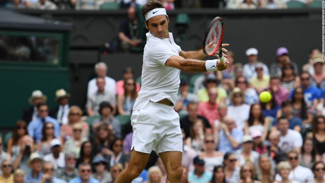 Federer, who beat world No. 29 Johnson 6-2 6-3 7-5, is bidding to win a record eighth title at the All England Club.