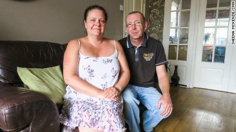 &quot;We&#39;ve been through worse storms than this,&quot; said Tony Bush, pictured with wife Emma Hamblett.