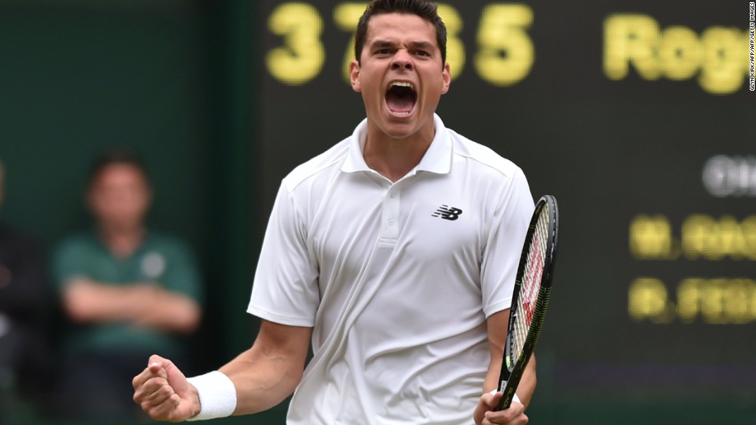 Milos Raonic beat Wimbledon great Roger Federer to become the first Canadian man in history to reach a grand slam final and the first non-European male finalist at Wimbledon since Andy Roddick in 2009.