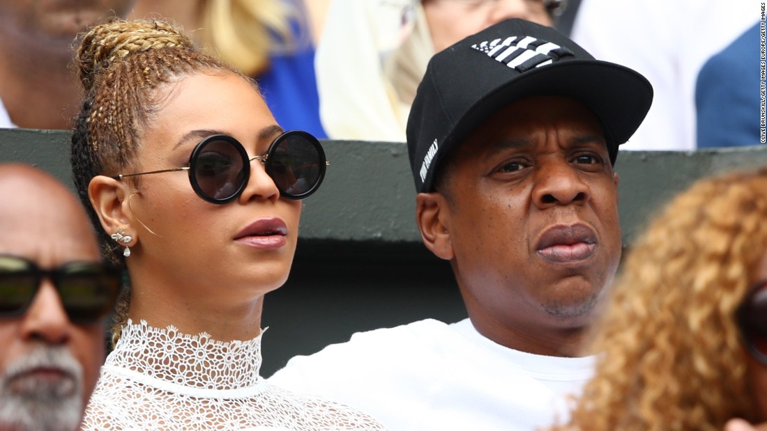 Star quality: Jay Z and Beyonce watch on as Williams and Kerber battle it out in the women&#39;s singles final. 