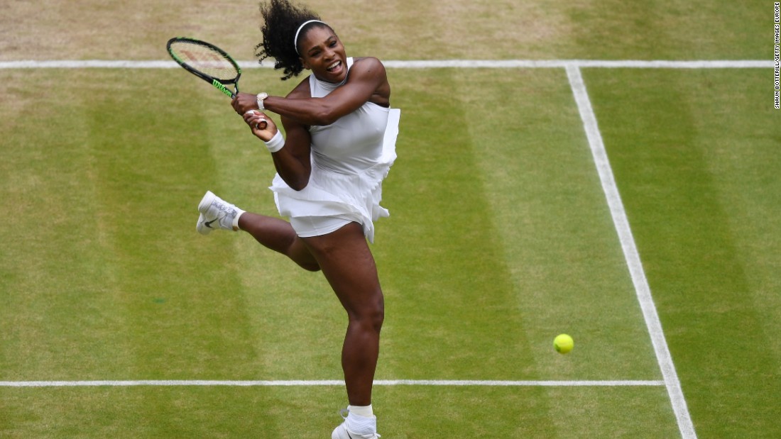 Williams plays a backhand during her successful quest for a 22nd grand slam title. 