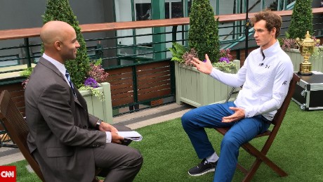Wimbledon champ Andy Murray (right) spoke to CNN&#39;s James Blake about the change of gun laws after the Dunblane massacre in 1996. Murray was in a nearby classroom during the shooting. 