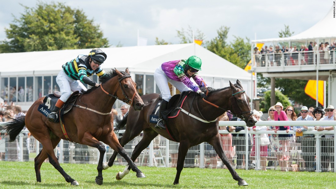 The charity race opens the festival&#39;s Ladies&#39; Day, with the competitors racing in front of 40,000 spectators.