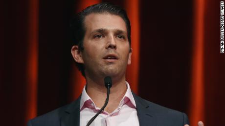 Donald Trump Jr. speaks before an appearance by his father, Republican presidential candidate Donald Trump, during the Outdoor Channel and Sportsman Channel&#39;s 16th annual Outdoor Sportsman Awards at The Venetian Las Vegas during the 2016 National Shooting Sports Foundation&#39;s Shooting, Hunting, Outdoor Trade (SHOT) Show on January 21, 2016 in Las Vegas, Nevada.