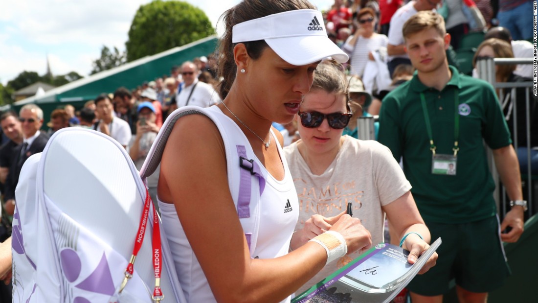 Days earlier, Ivanovic lost to Russian Ekaterina Alexandrova in the first round of Wimbledon, and later blamed her defeat on a wrist injury. 