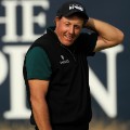 Phil Mickelson putt reaction