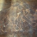 african rock art Libya - Running elephant