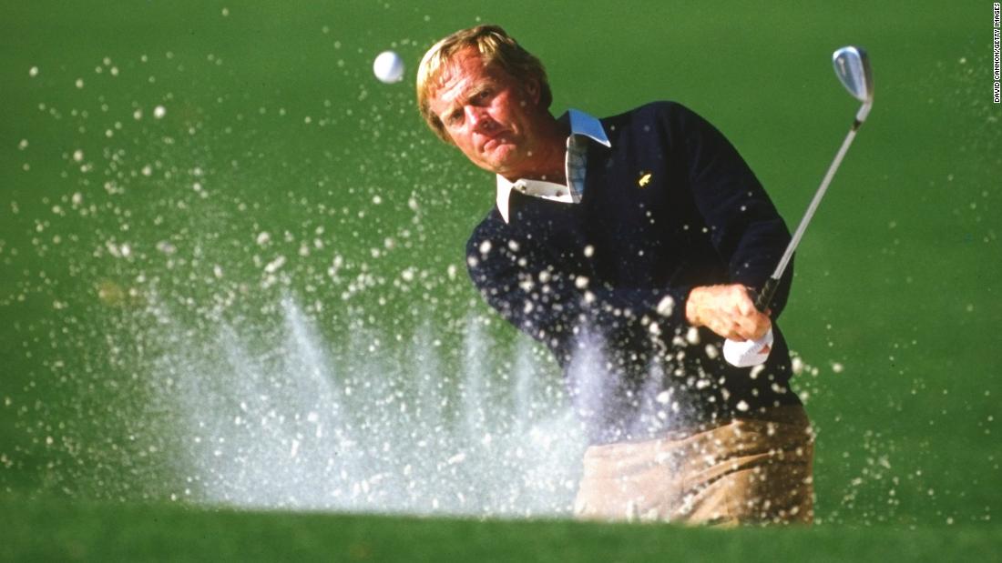 David Cannon took this image of Jack Nicklaus hitting out of a bunker at the 1986 Masters. 