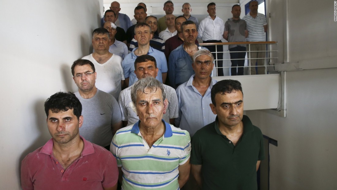 Akin Ozturk, front row, center, a four-star general and former commander of the Turkish air force, is among those in police custody whom President Recep Tayyip Erdogan&#39;s government has accused of having led the failed coup attempt.