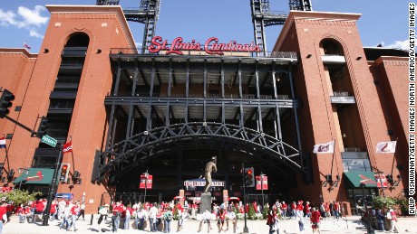 Busch Stadium, home of the St. Louis Cardinals. A former Cardinals executive has been sentenced for hacking into the player database of the Houston Astros.