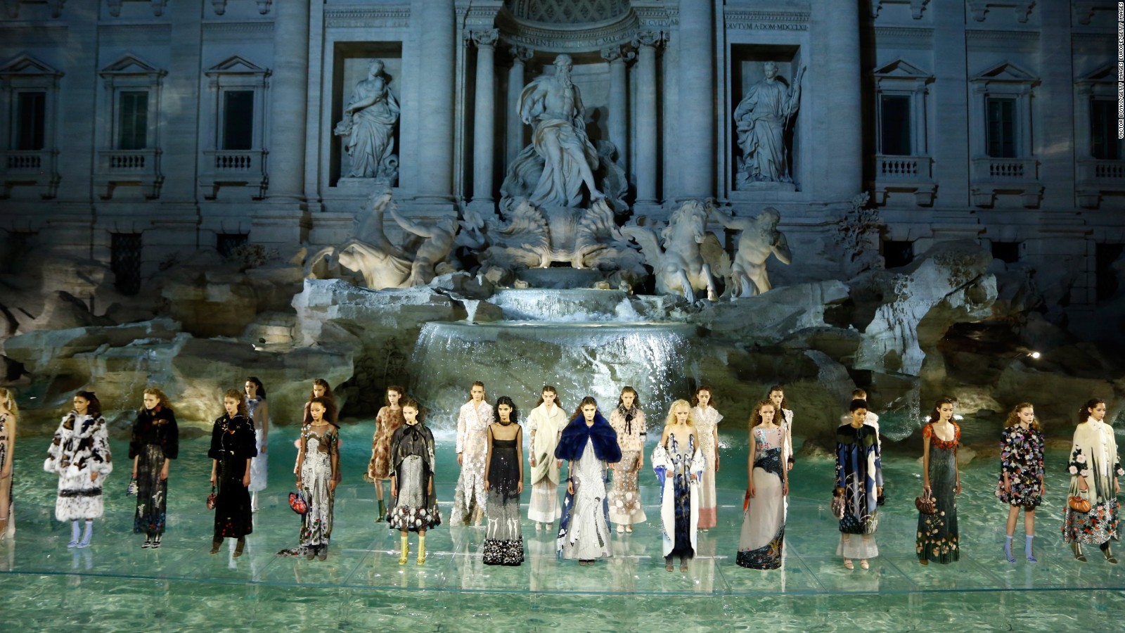 Fendi makes fashion history at the Trevi Fountain - CNN Video