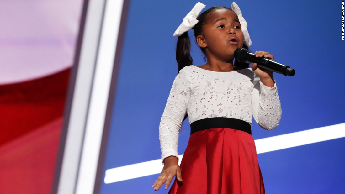 Young singer Heavenly Joy performs.