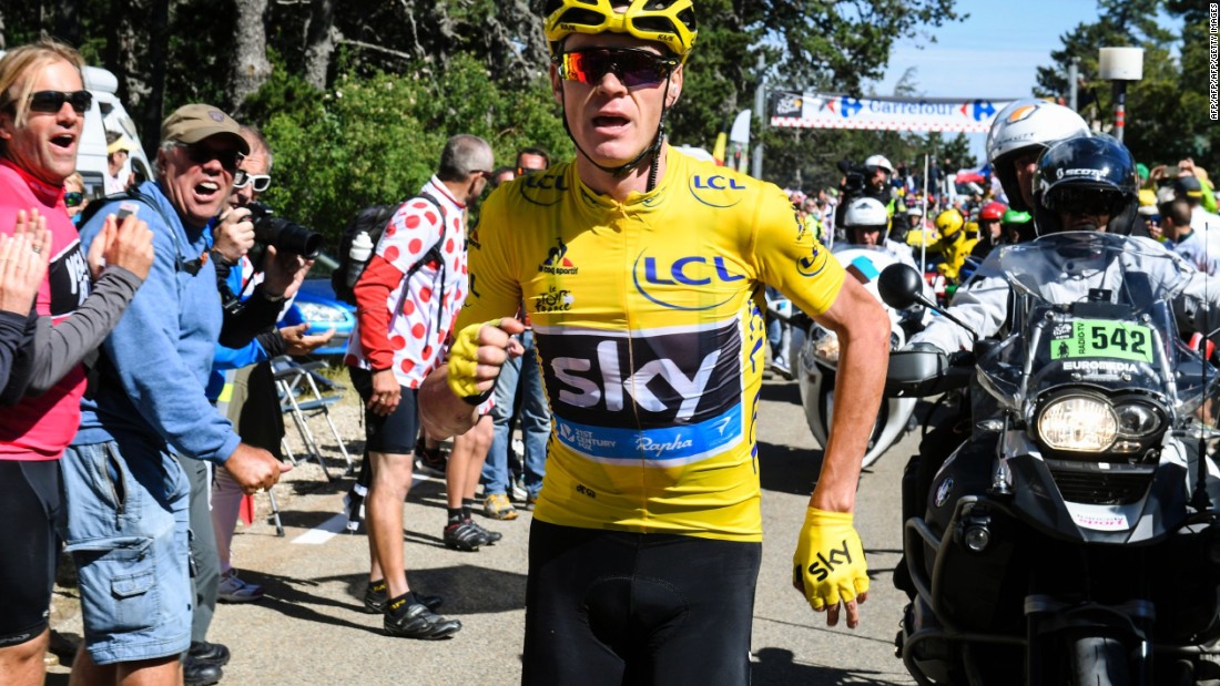 Froome was forced to run part of the course as he waited for a replacement bike. The British rider initially lost time but race stewards later ruled he should be awarded the same finishing time as Mollema who was able to continue on his original bike after the crash.