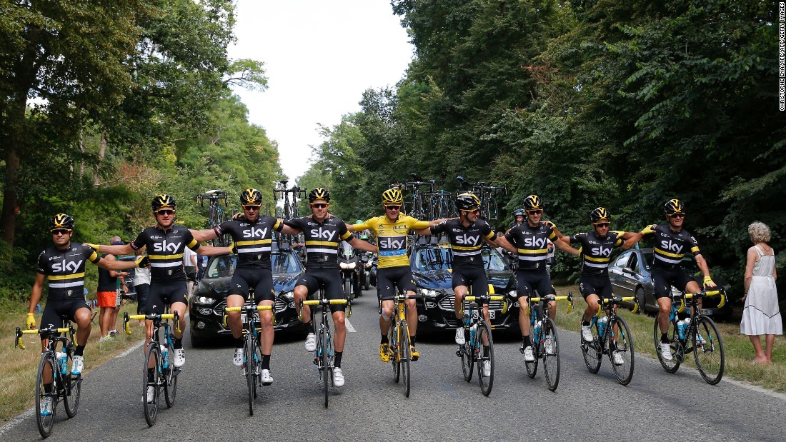 Team Sky riders set off on the final stage of the 2016 at the end of 21 punishing stages that traversed France.
