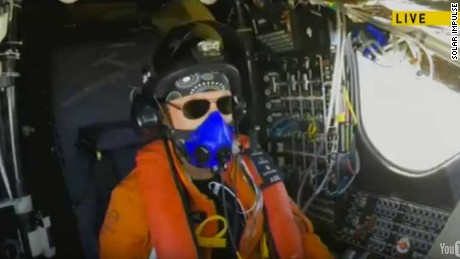 Bertrand Piccard inside his cockpit