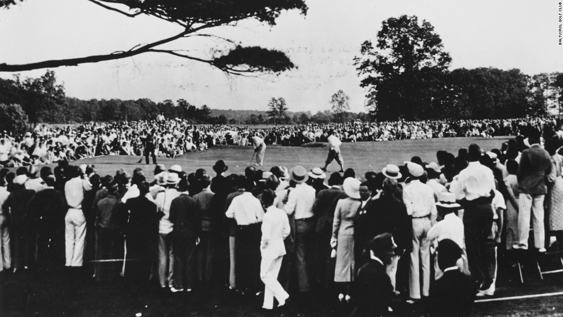 In the final round Manero was paired with the legendary Gene Sarazen, who had reportedly asked to play with his close friend. Manero, a qualifier for the tournament, shot a new U.S. Open scoring record of 282 to eclipse the mark set in 1916 by four strokes.