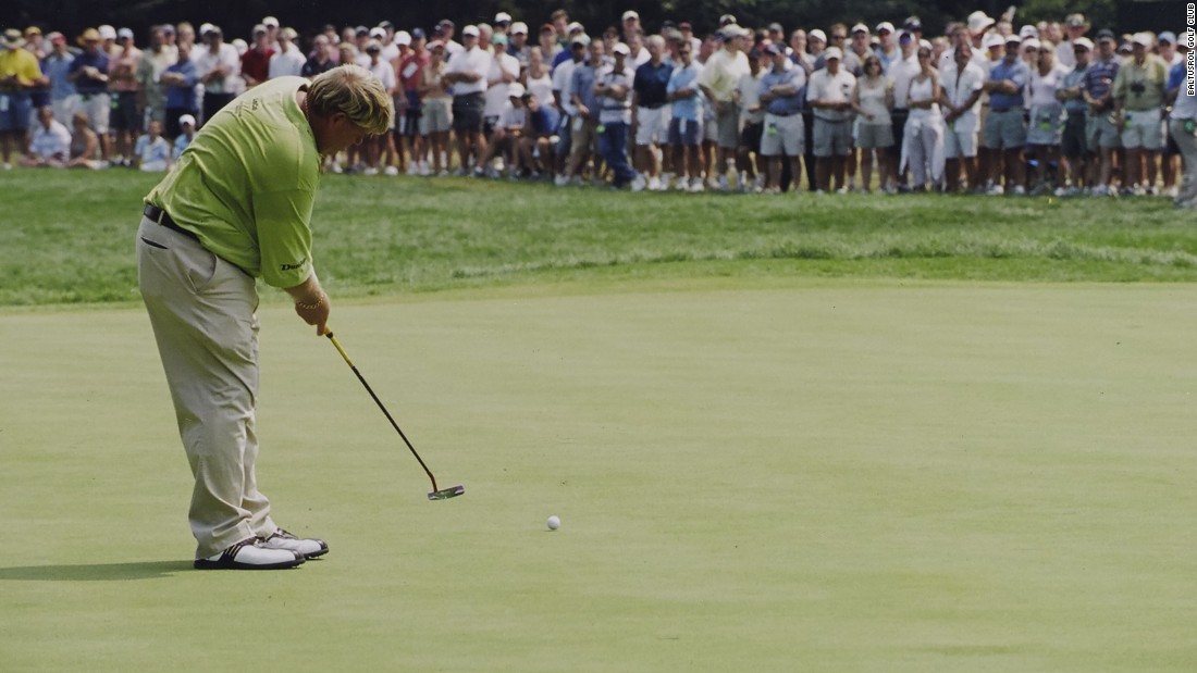 At the 1993 U.S. Open, John Daly became the first golfer to reach the green at the Lower Course&#39;s 630-yard par-five 17th hole in two shots.  He repeated the feat at the 2005 PGA.