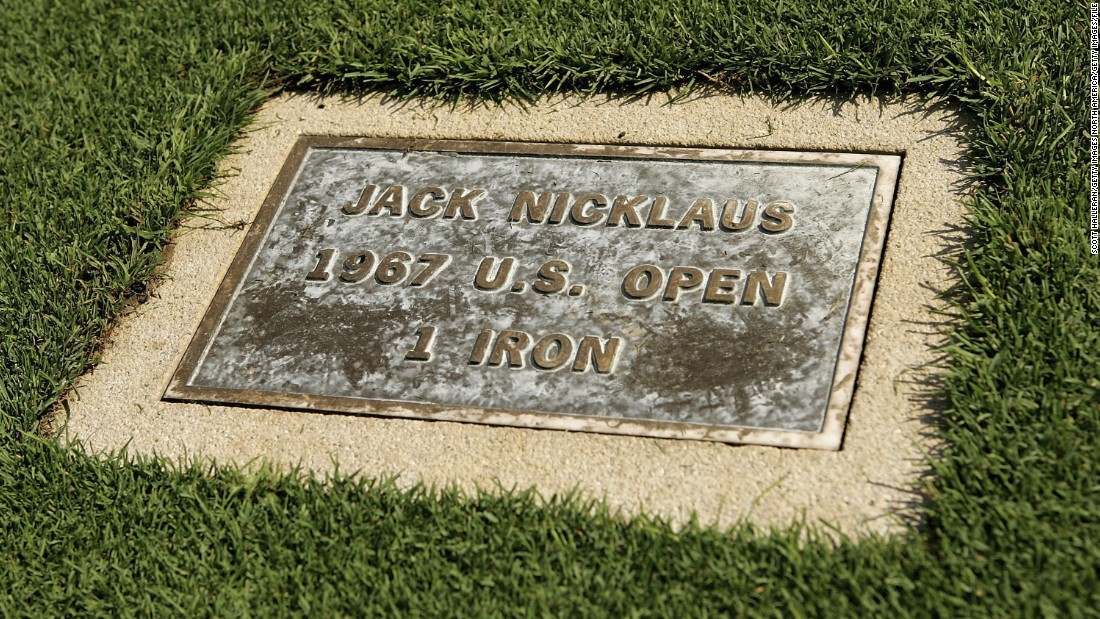 A plaque on the 18th fairway commemorates the famous 1-iron that Jack Nicklaus hit to secure his win in the 1967 U.S. Open. 