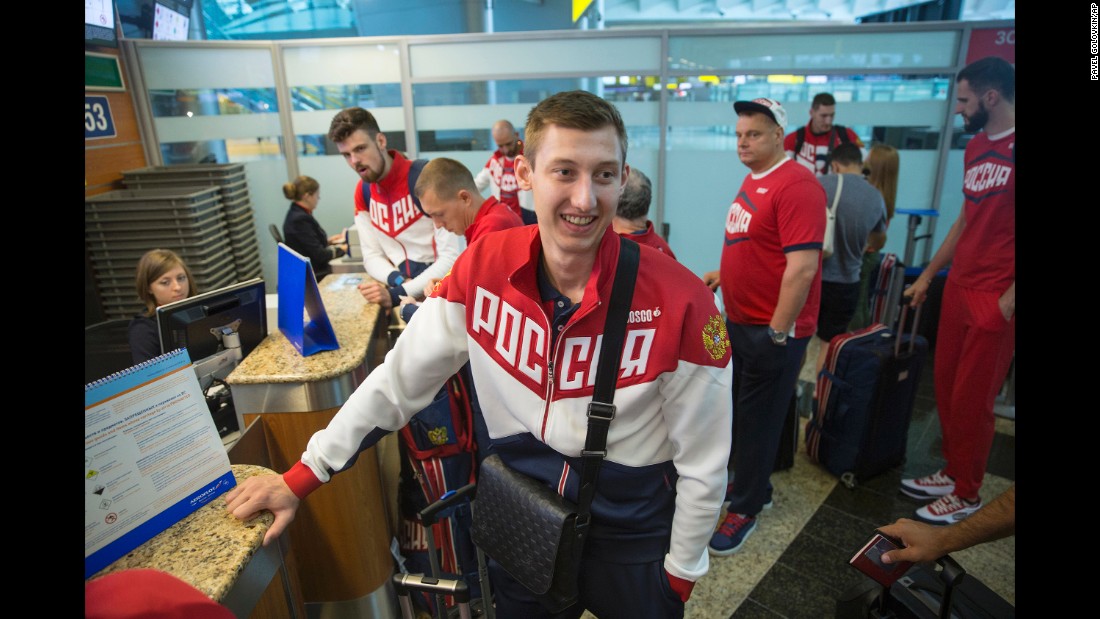 Volleyball player Dmitrij Volkov checks in ahead of the Russian team&#39;s journey to Rio.