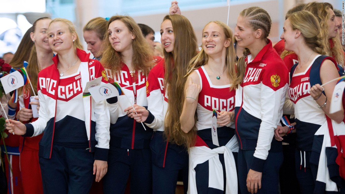 The Russian Olympic team attended a farewell ceremony at Moscow&#39;s Sheremetyevo airport in July. Many of the country&#39;s athletes won&#39;t be at Rio 2016 as a result of the doping scandal that has overshadowed the Olympics.