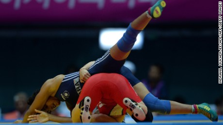 Vinesh Phogat competes in the 2014 Asian Games.