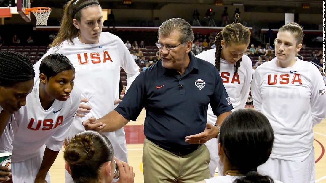 Geno Auriemma (center), is gunning for his second straight gold as head coach of the USA Basketball women&#39;s national team. He is also coming off his 11th NCAA title with the Connecticut Huskies, a record. UConn were 38-0 and notched their fourth college basketball title in a row. 